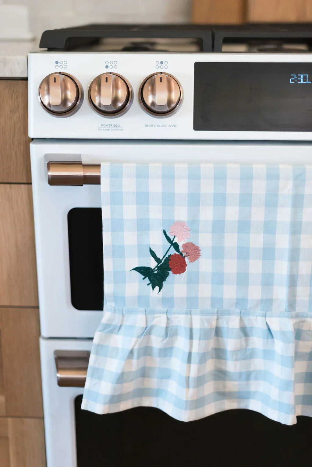 Blue Ruffled Gingham Dish Towel - The Mayfair Hall