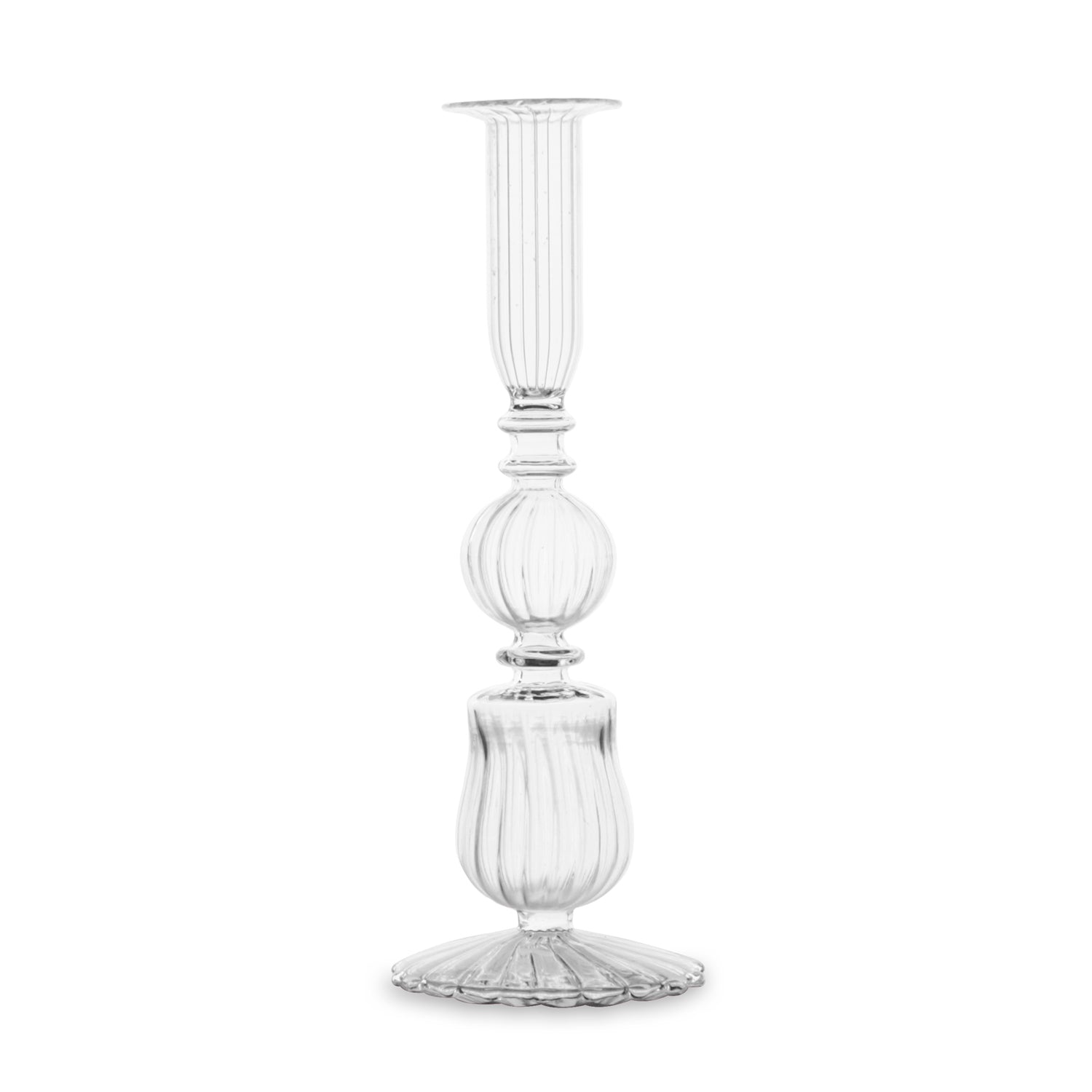 GLASS Cambridge Sophia 9" Candlestick Holder Set of 2 (Clear)