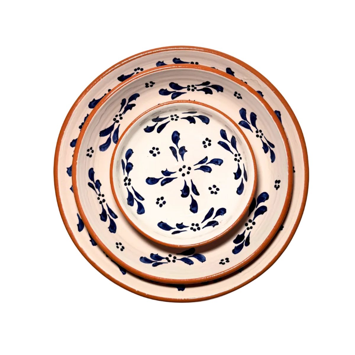 Fleure Hand-Painted Ceramic Serving Plate Trio by A loja da Ceramica — Set of 3