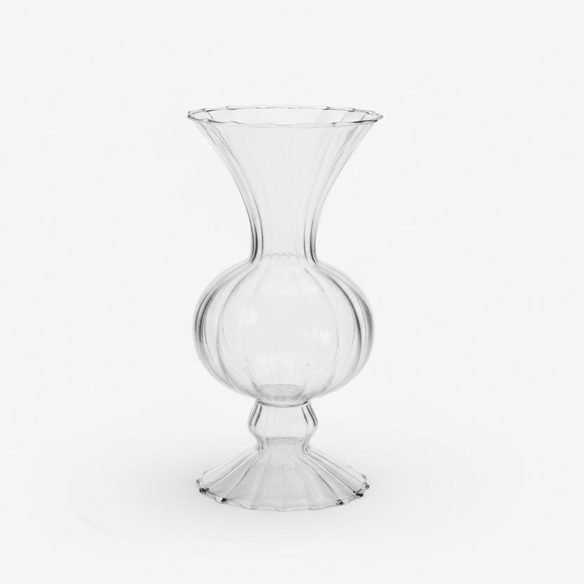GLASS Cambridge Flora Flower Vase Set of 2 (Clear)