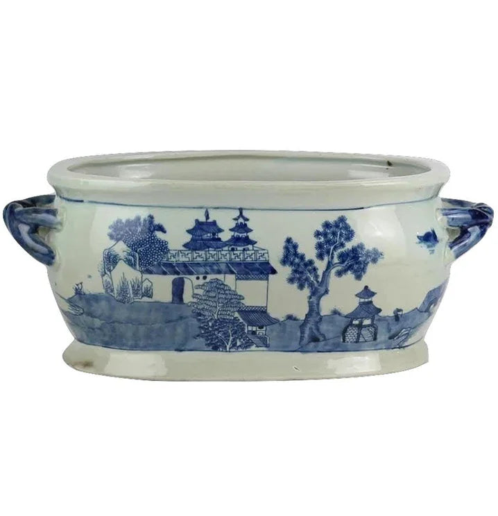 Oval planter with braided handles - The Mayfair Hall