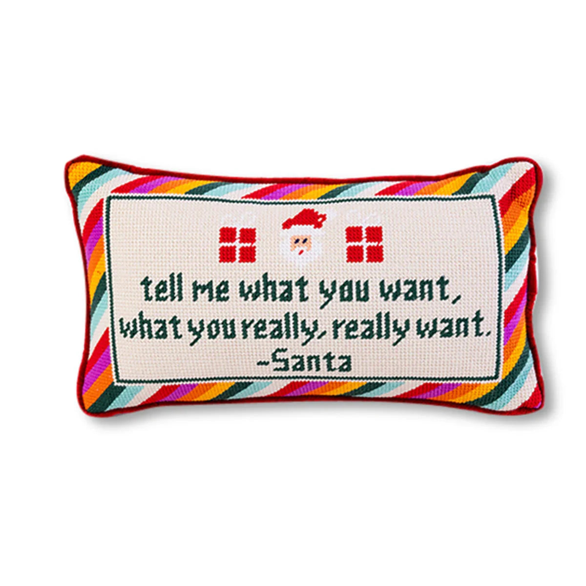 Tell Me What You Want Needlepoint Throw Pillow