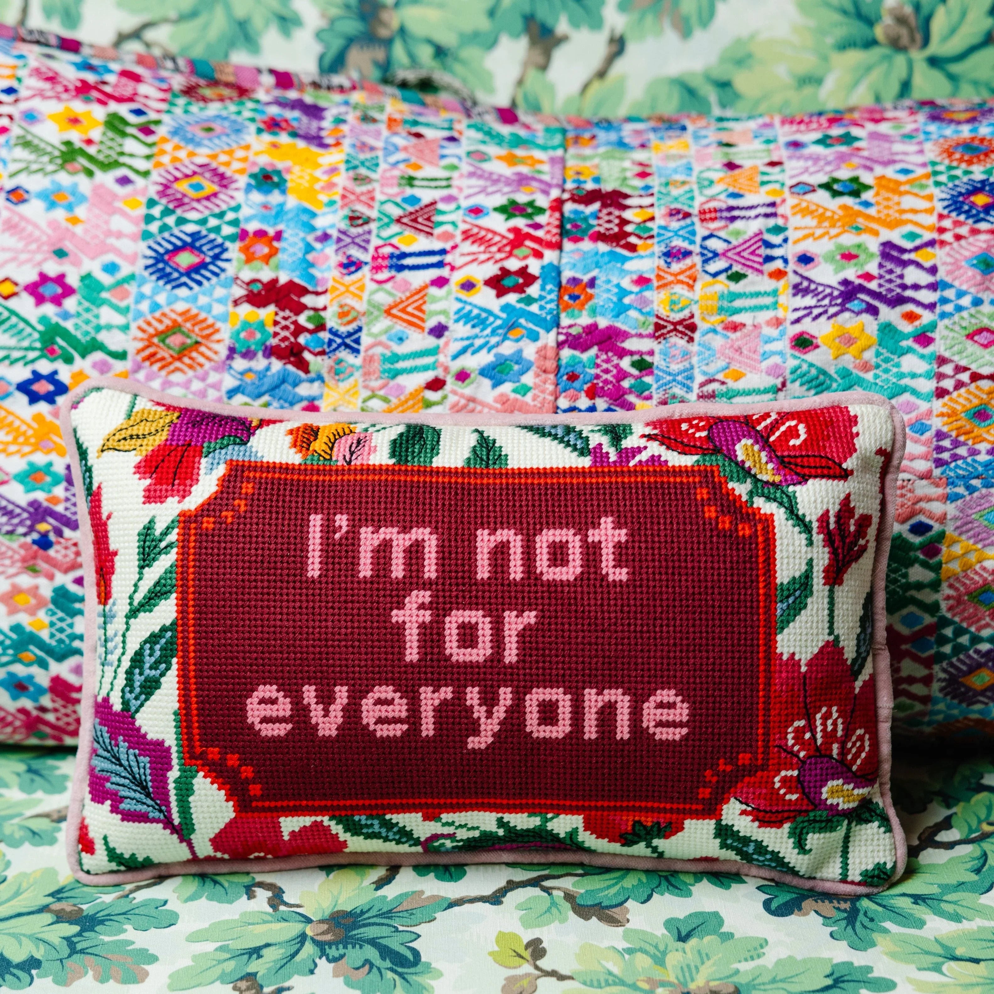 Not For Everyone Needlepoint Pillow - The Mayfair Hall