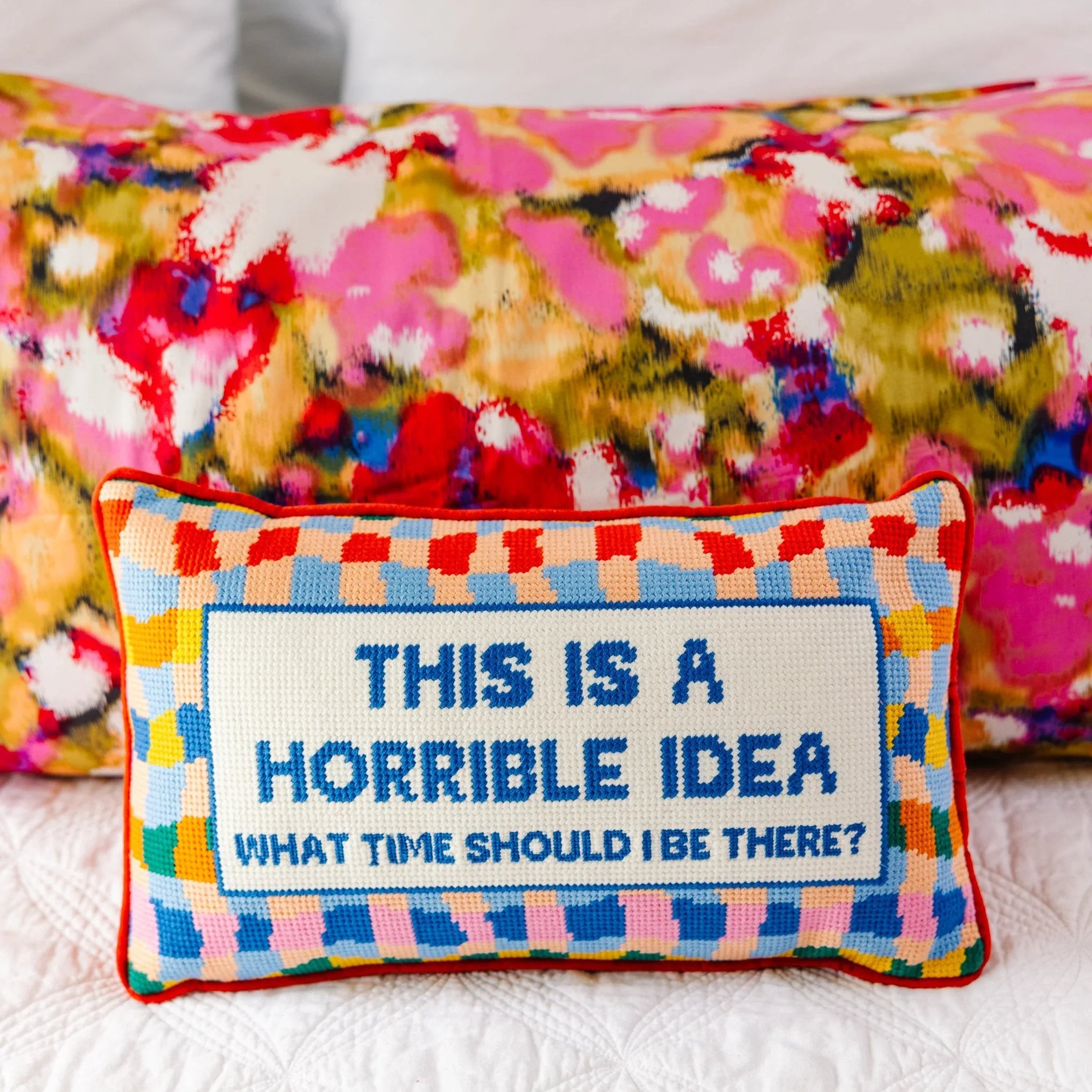 Horrible Idea Needlepoint Pillow - The Mayfair Hall