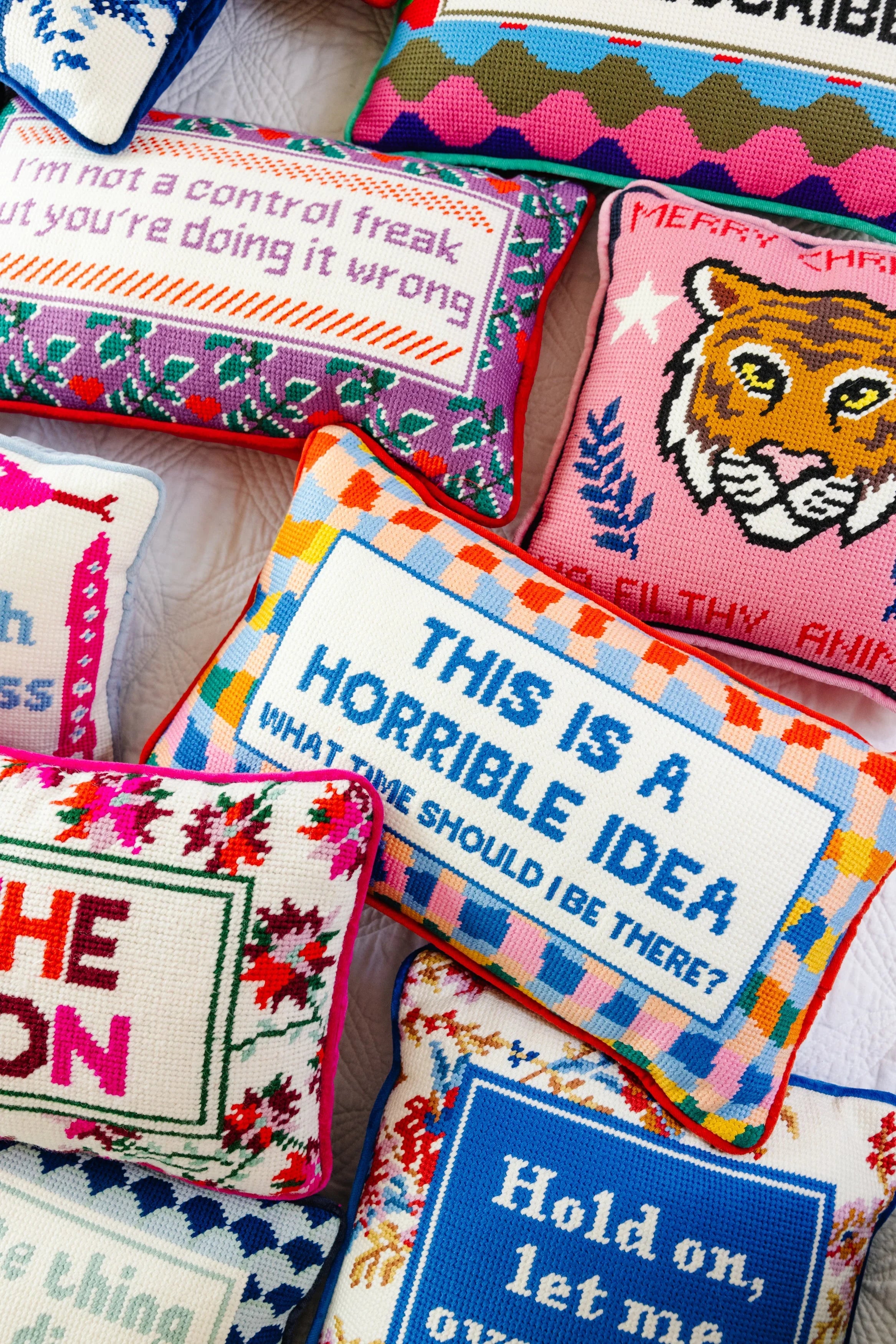 Horrible Idea Needlepoint Pillow - The Mayfair Hall