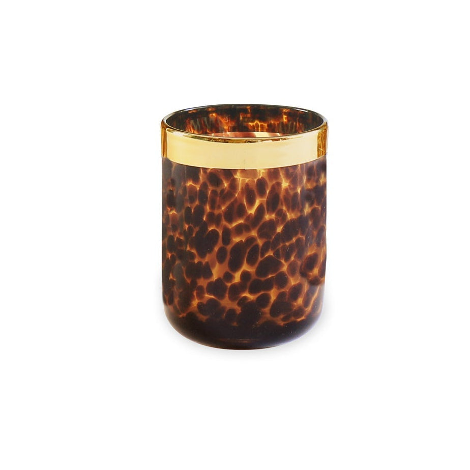 GLASS Tortoise and Gold Tumbler Set of 4