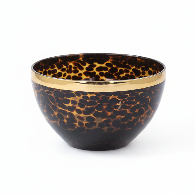 GLASS Tortoise and Gold 8" Bowl