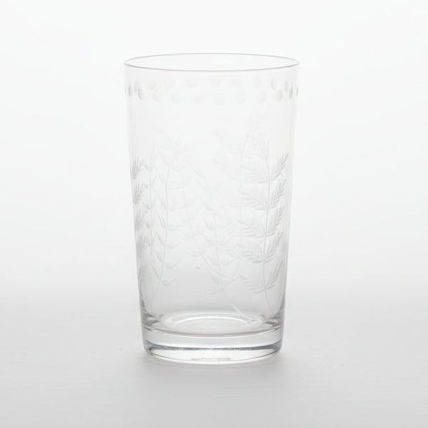 GLASS Fern with Dots Tumbler Set of 4 (Clear)