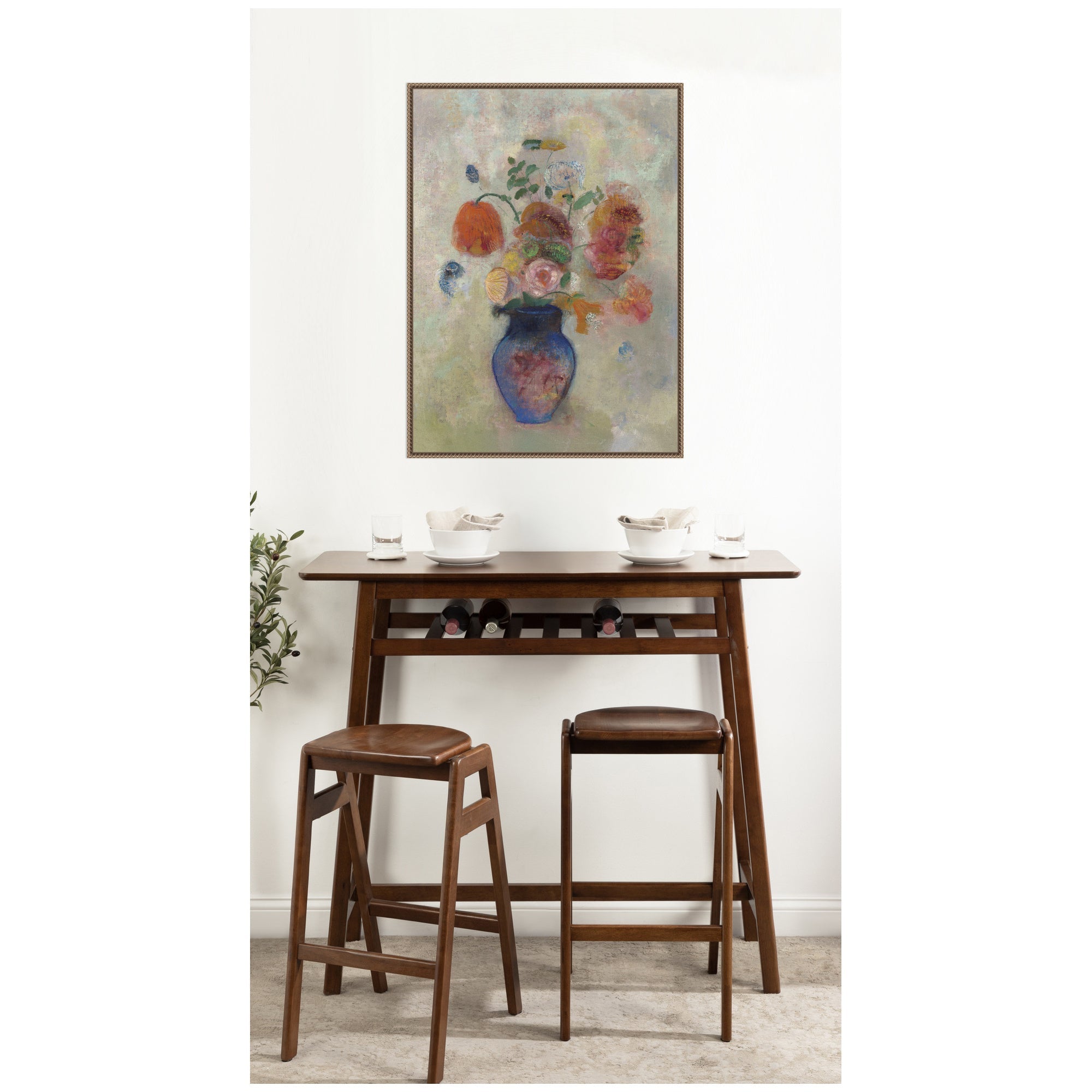 Large Vase with Flowers 1912 Odilion Redon by Nostalgia Prints Framed Canvas Wall Art Print