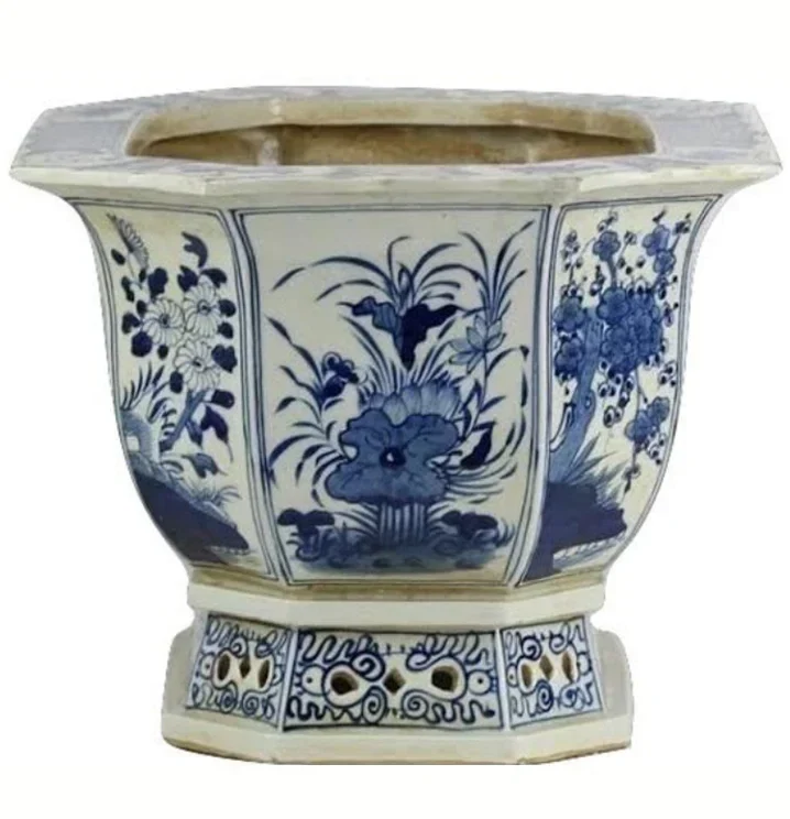 Figurine Scalloped Pierced Planter - The Mayfair Hall