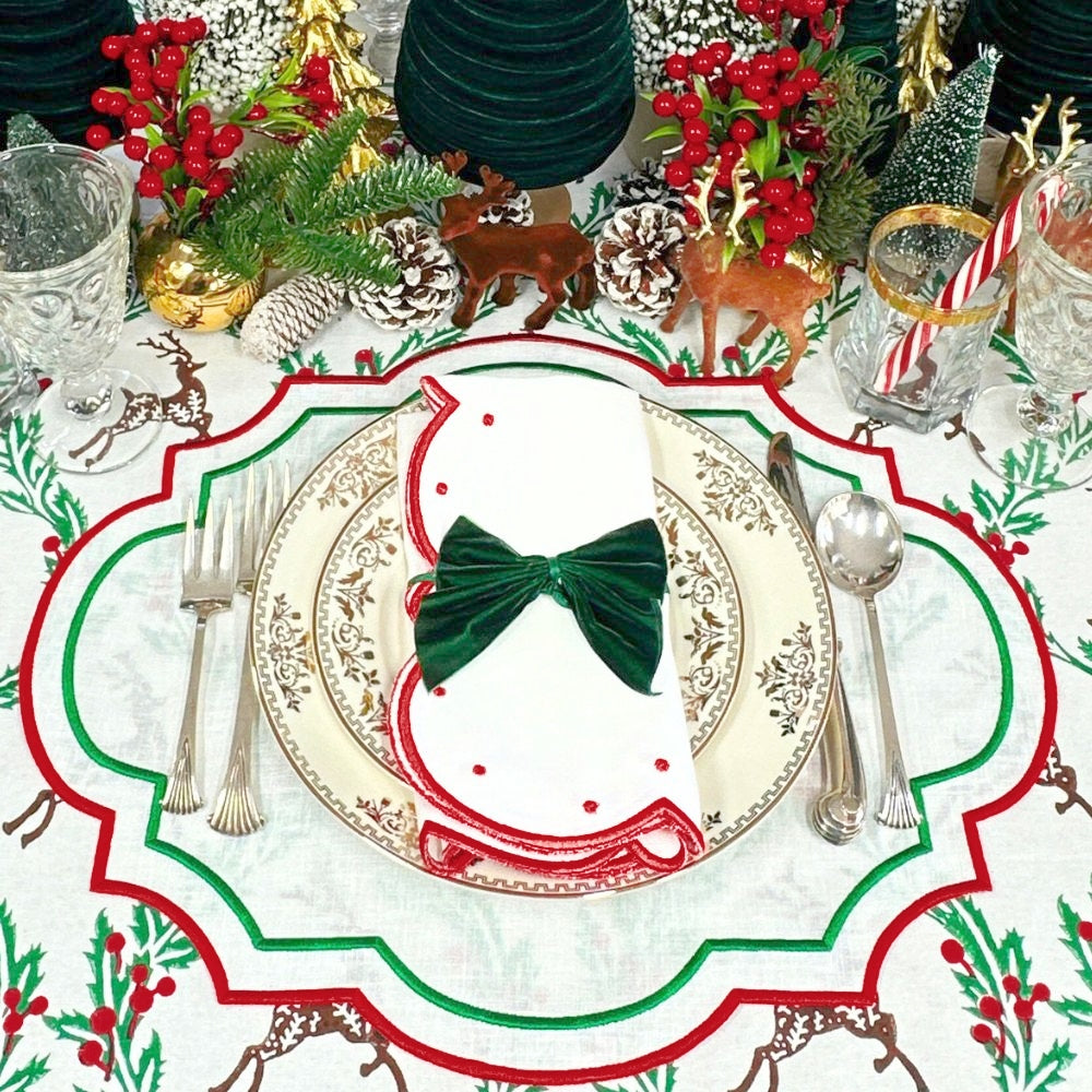 100% Linen - Studio Collection: Christmas Parker Placemats (Set of 4)