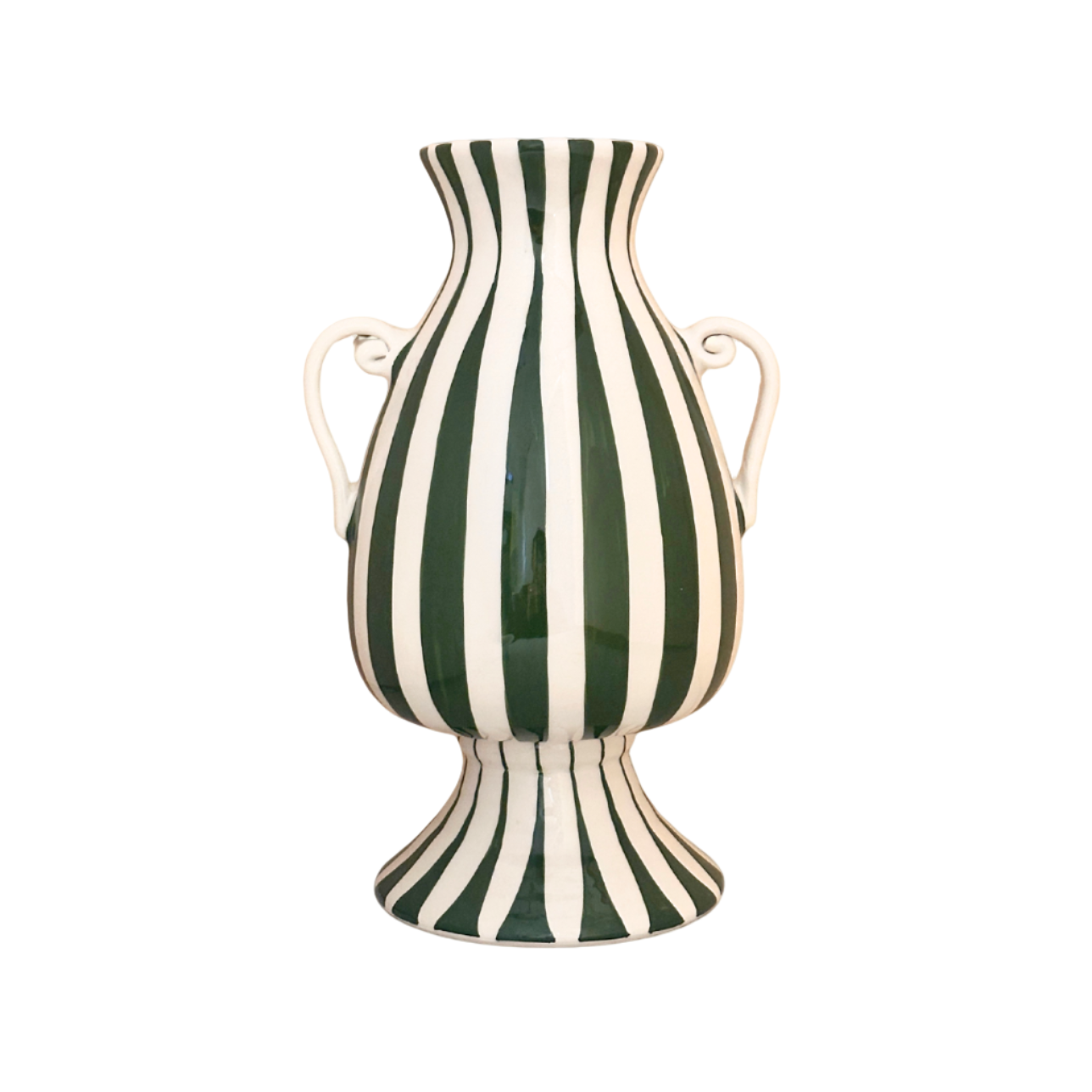 Colibri Olive Green Striped Vase