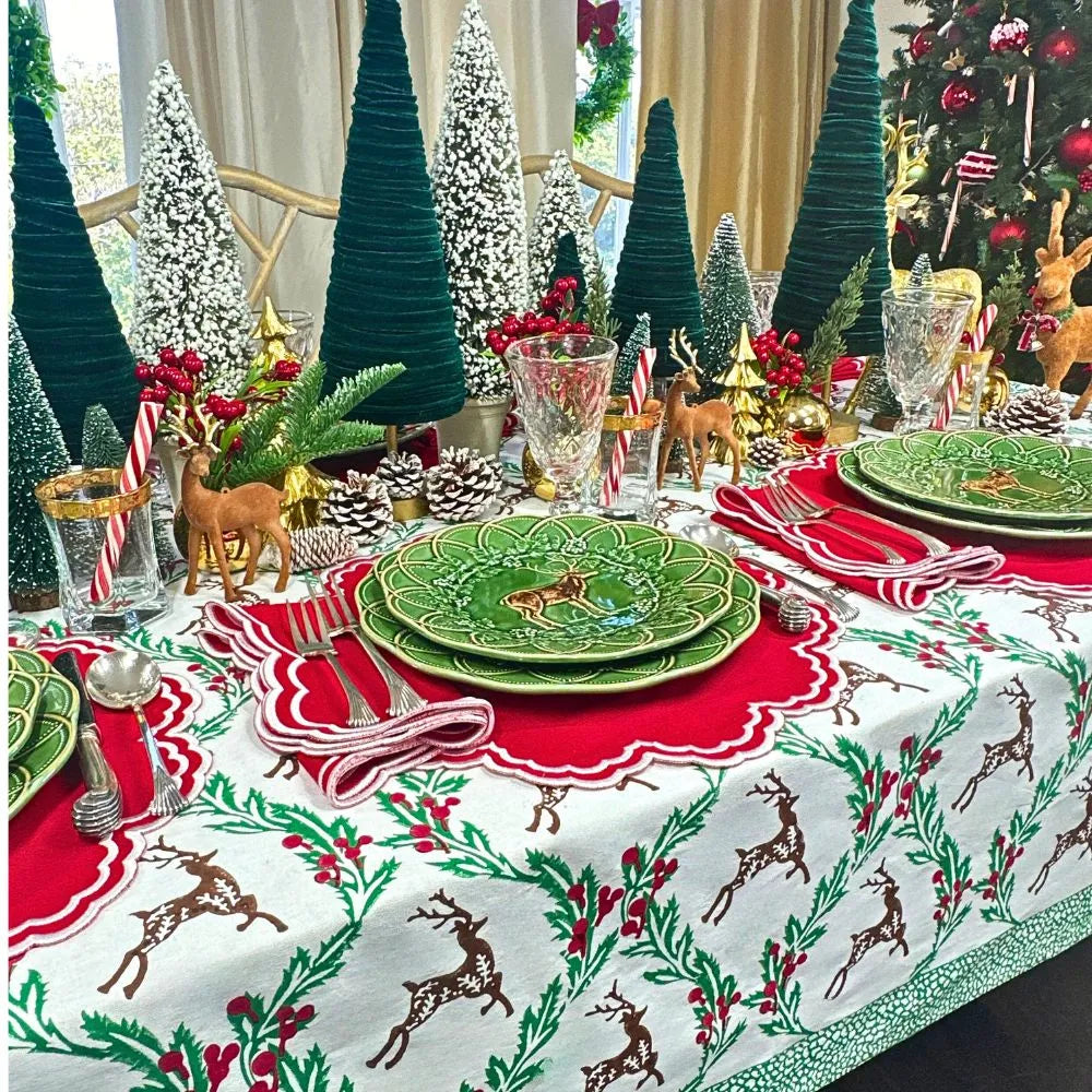 Bettina Scalloped Red Napkin (Set of 4)