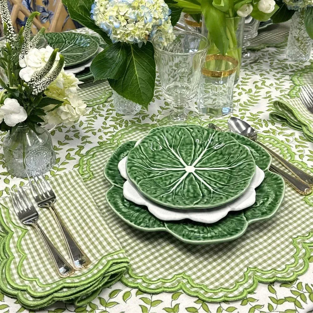 Green Leaves Cotton Tablecloth - The Mayfair Hall