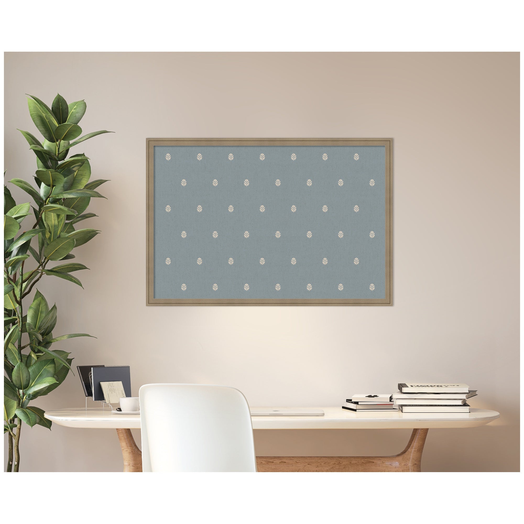 Pinboard Blue Botanical Block Print