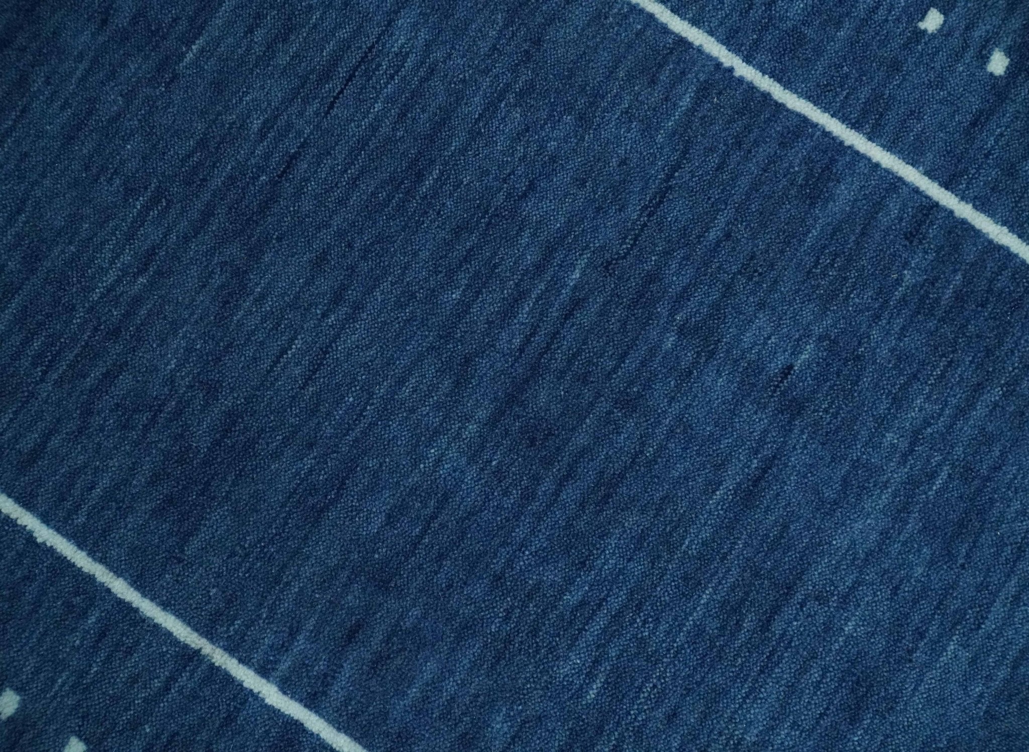 2x3, 8x10, 9x12, 10x14 and 12x15 Blue Hand Spun Wool Hand Loomed Southwestern Gabbeh Rug | QT24 - The Rug Decor