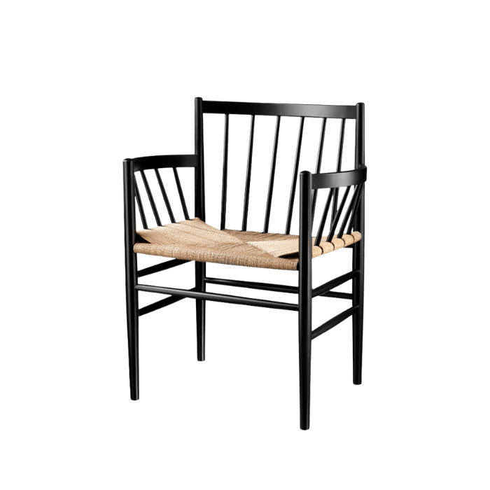 FDB Møbler J81 Chair, Jet Black Painted Beech