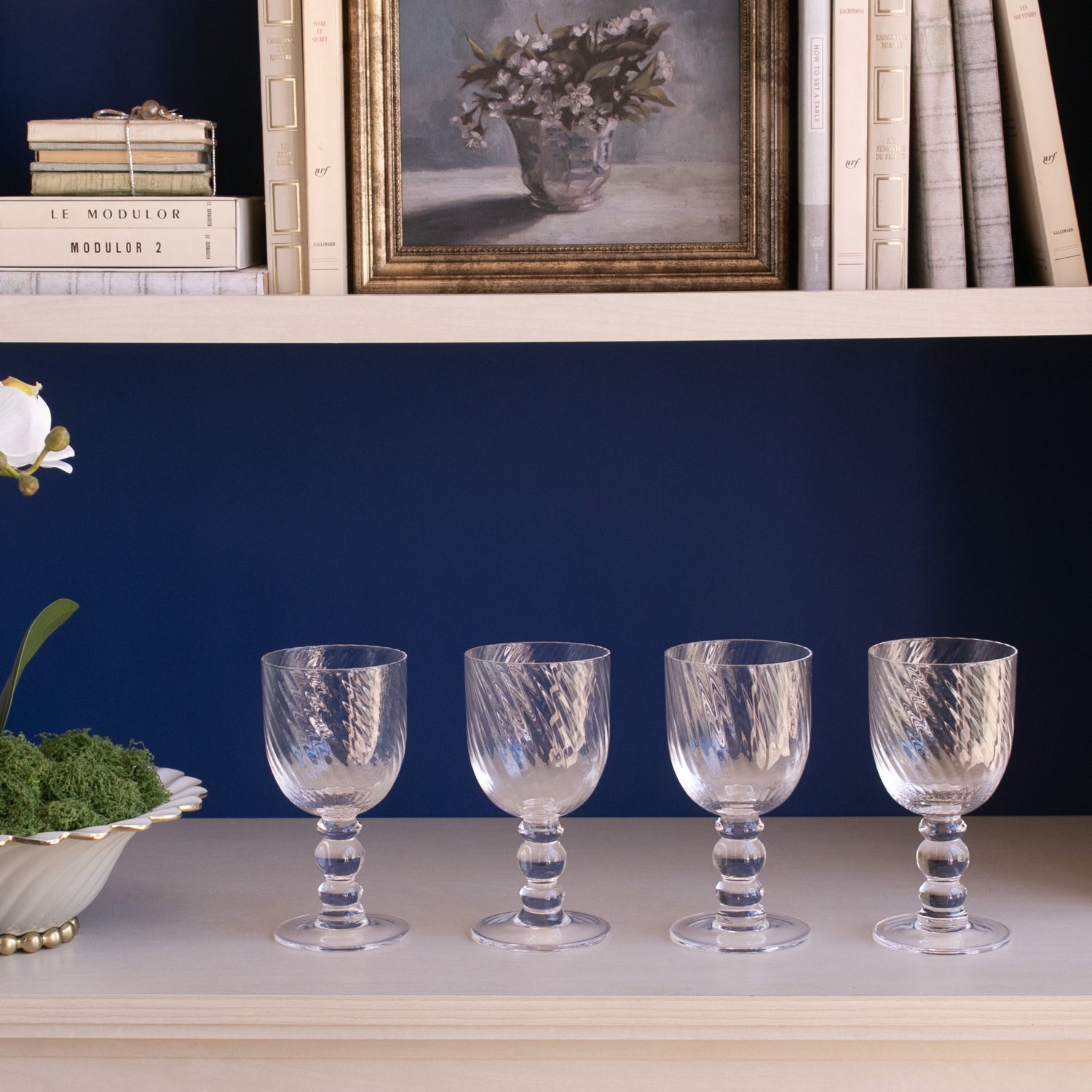 GLASS French Swirl Wine Set of 4 (Clear)