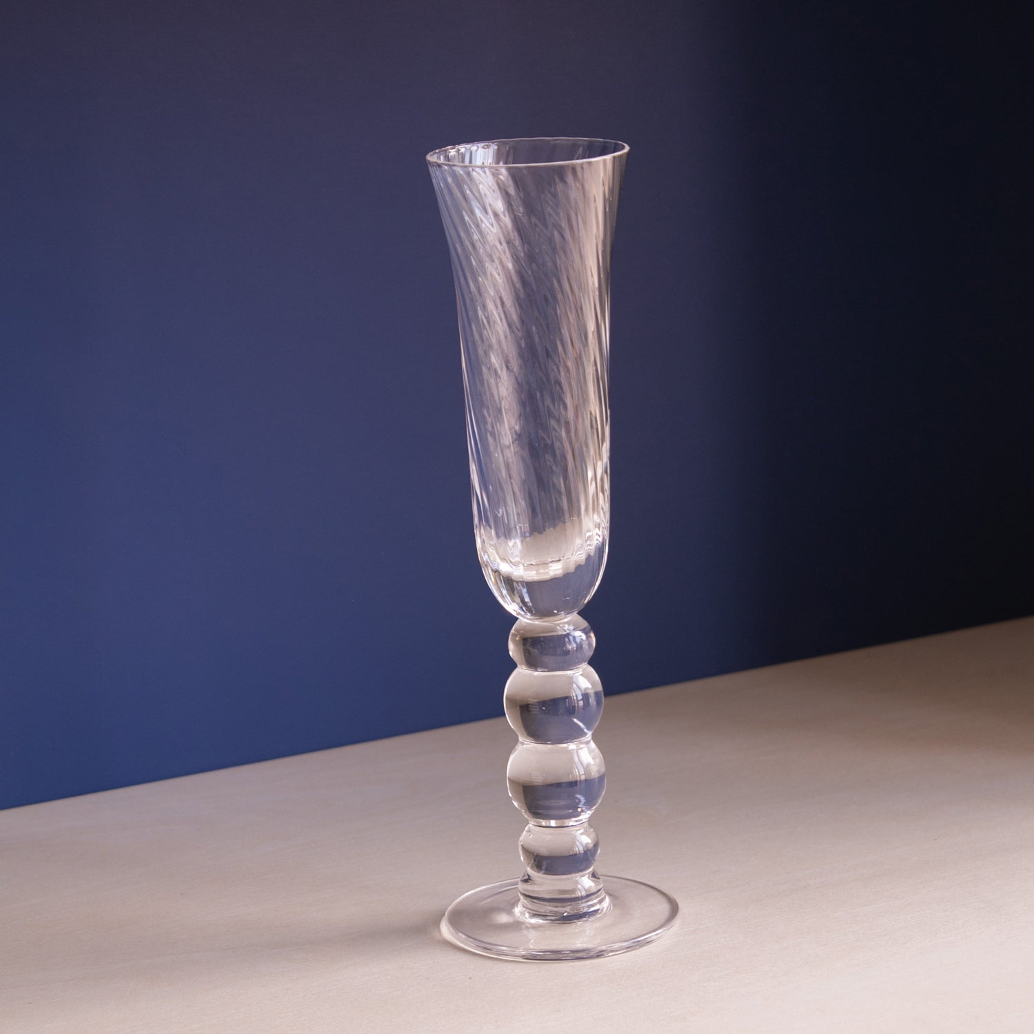 GLASS French Swirl Champagne Flute Set of 4 (Clear)