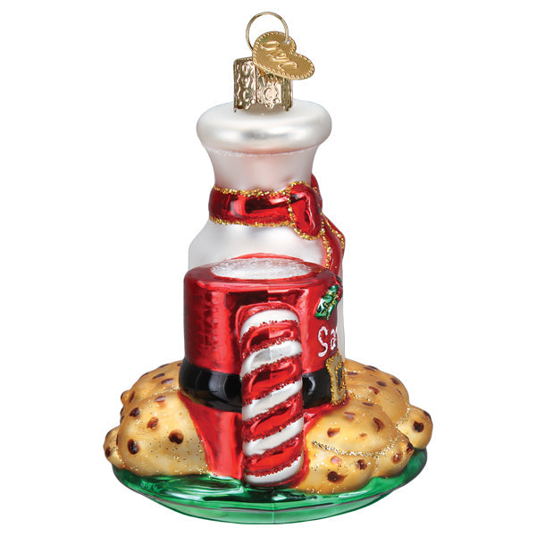 Santa’s Milk & Cookies Blown Glass Christmas Ornament by Old World Christmas
