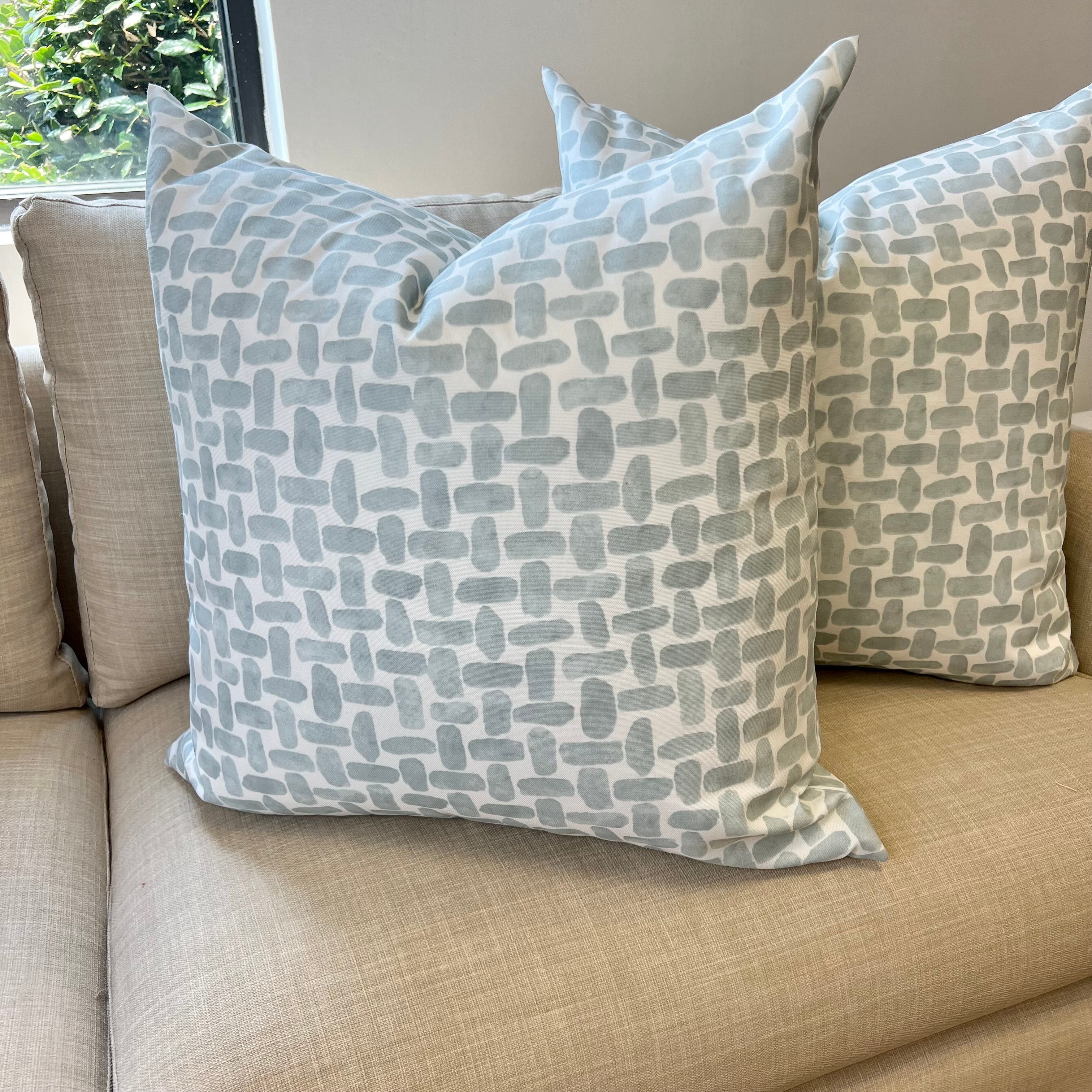 Arithmetic in Pale Blue Indoor/Outdoor Pillow Cover