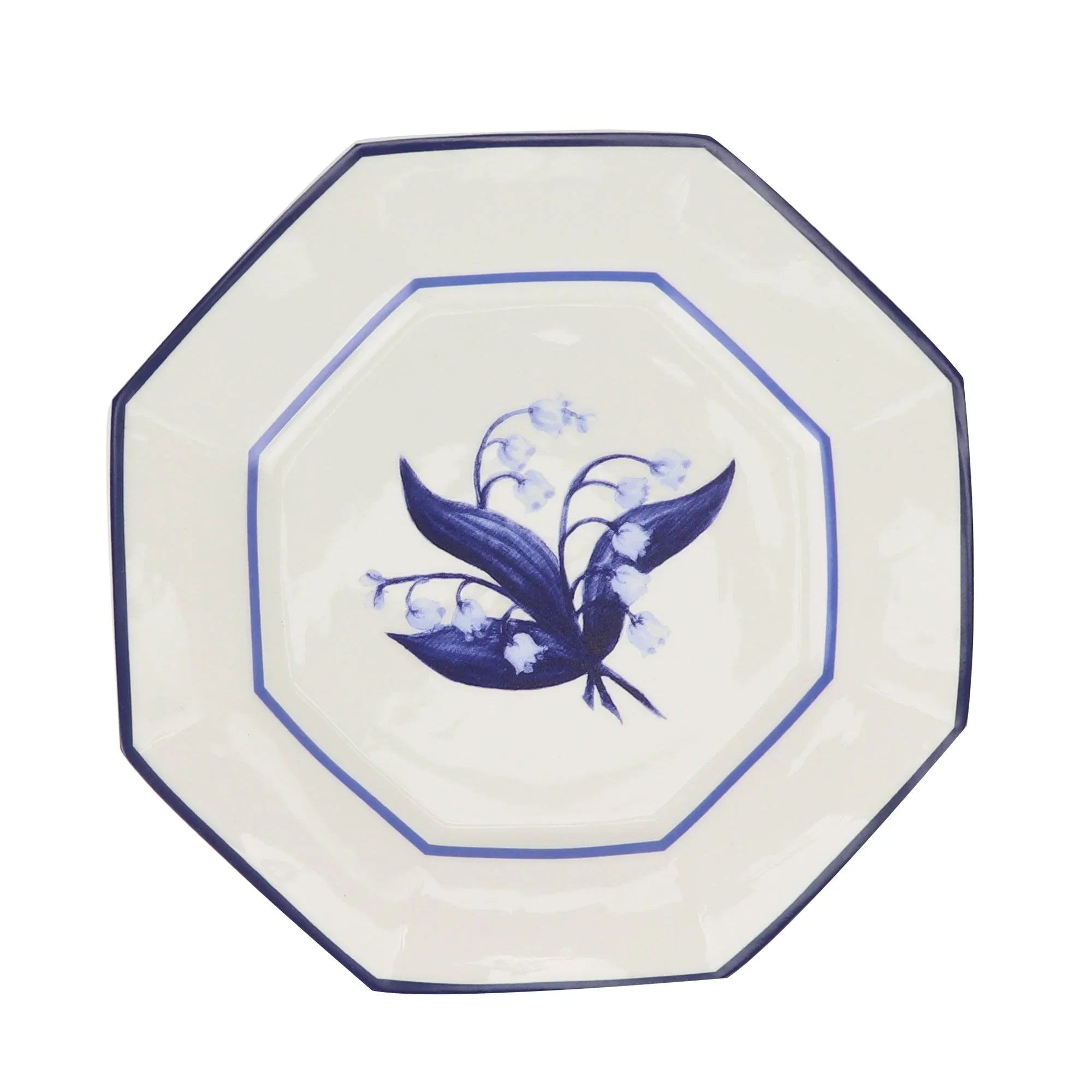 LILY OF THE VALLEY BLUE AND WHITE SALAD PLATE - The Mayfair Hall