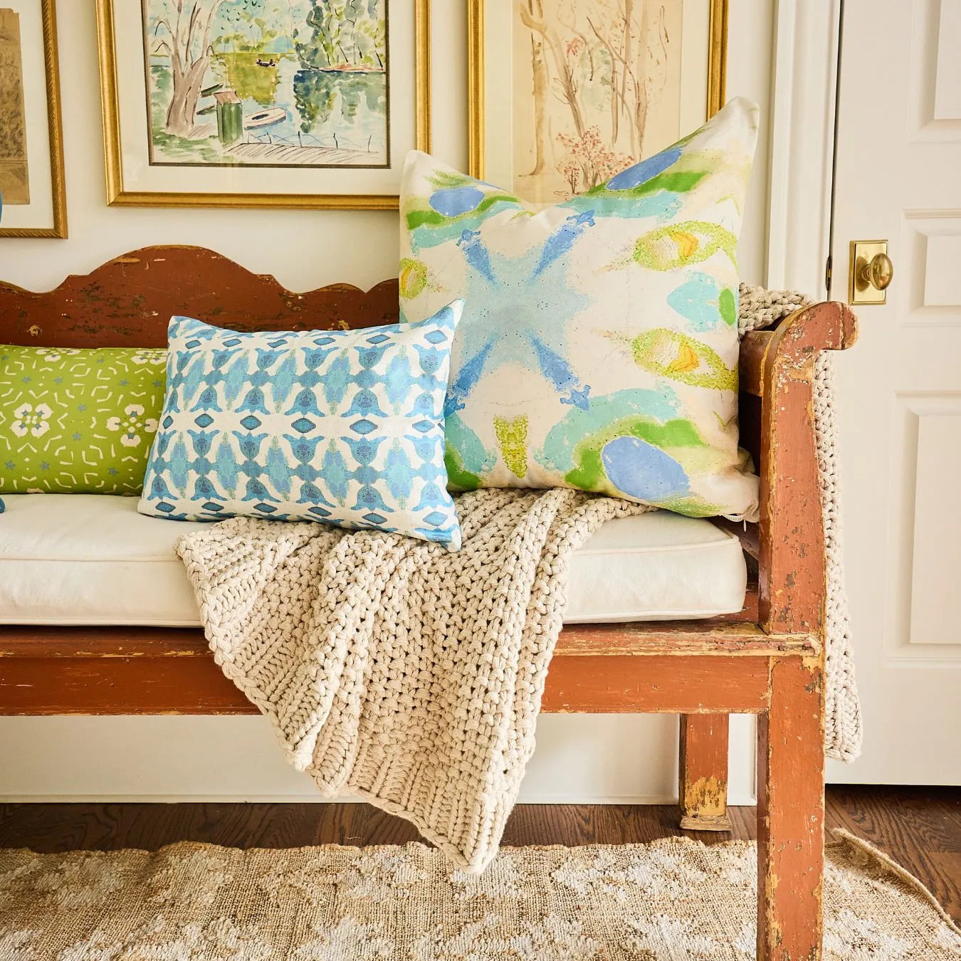 Hyacinth Azul 22x22 Pillow