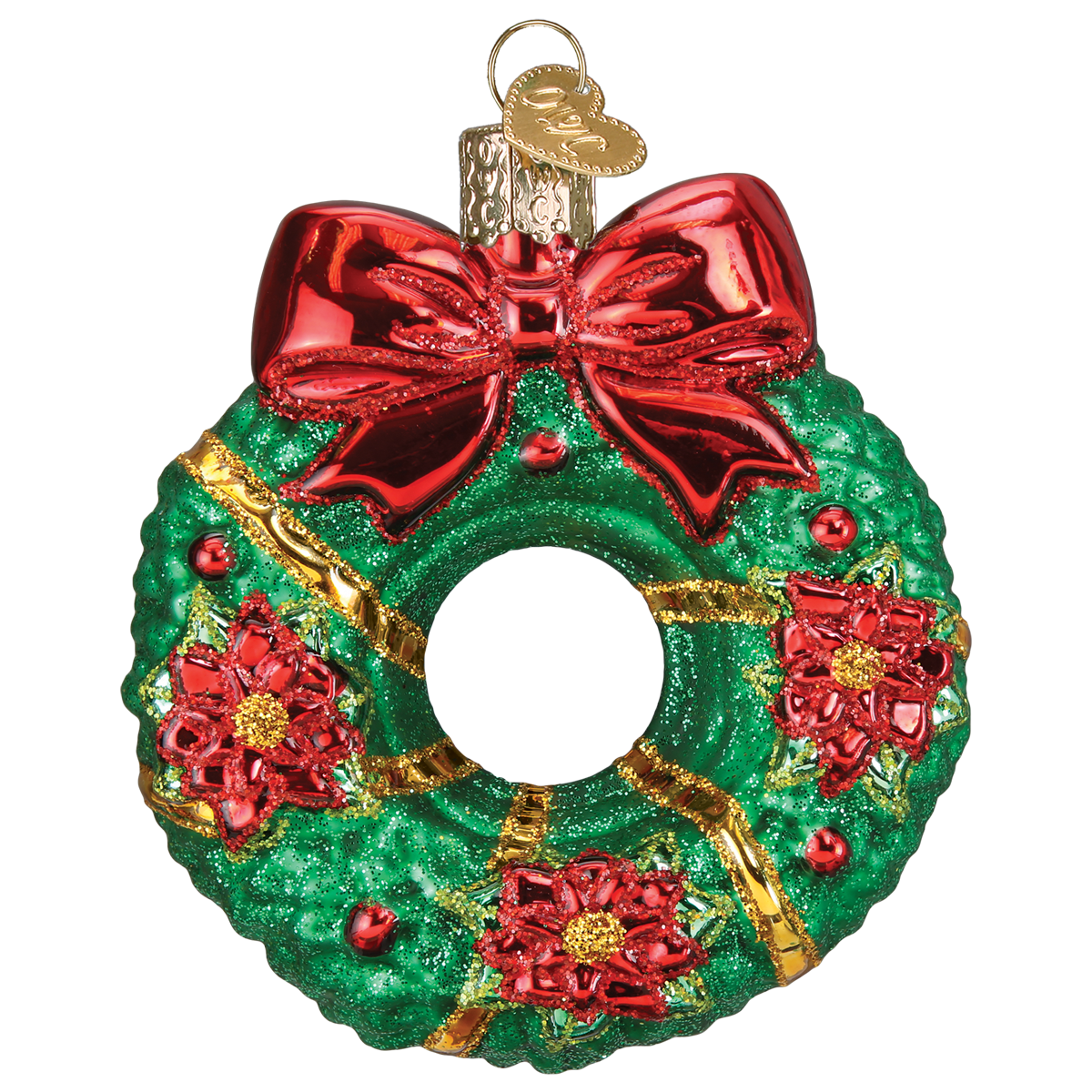 Christmas Wreath Blown Glass Christmas Ornament by Old World Christmas
