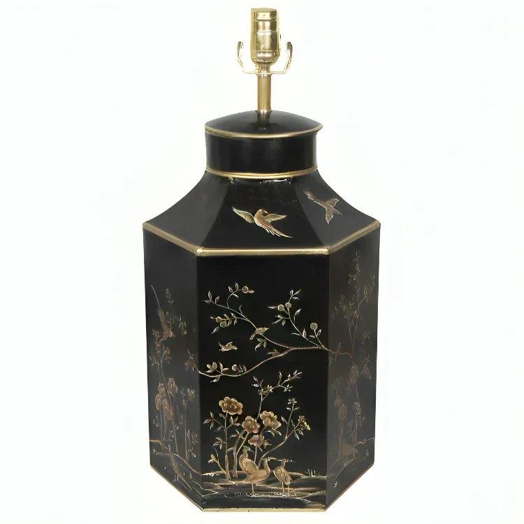 Black and Gold Hexagon Lamp - The Mayfair Hall