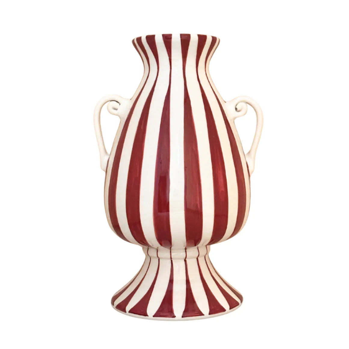 Colibri Striped Vase, Burgundy