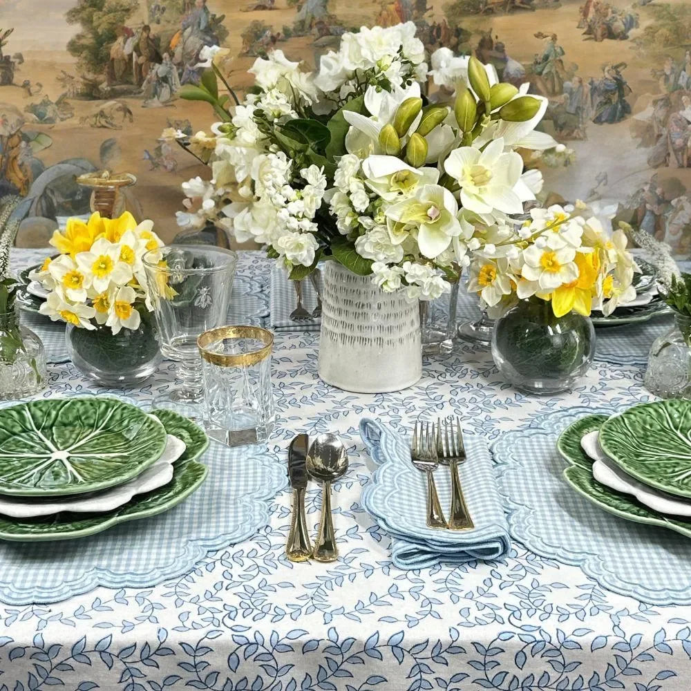 Bettina Cotton Placemat in Blue Gingham (Set of 4) - The Mayfair Hall