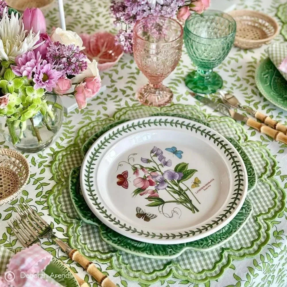 Green Leaves Cotton Tablecloth - The Mayfair Hall