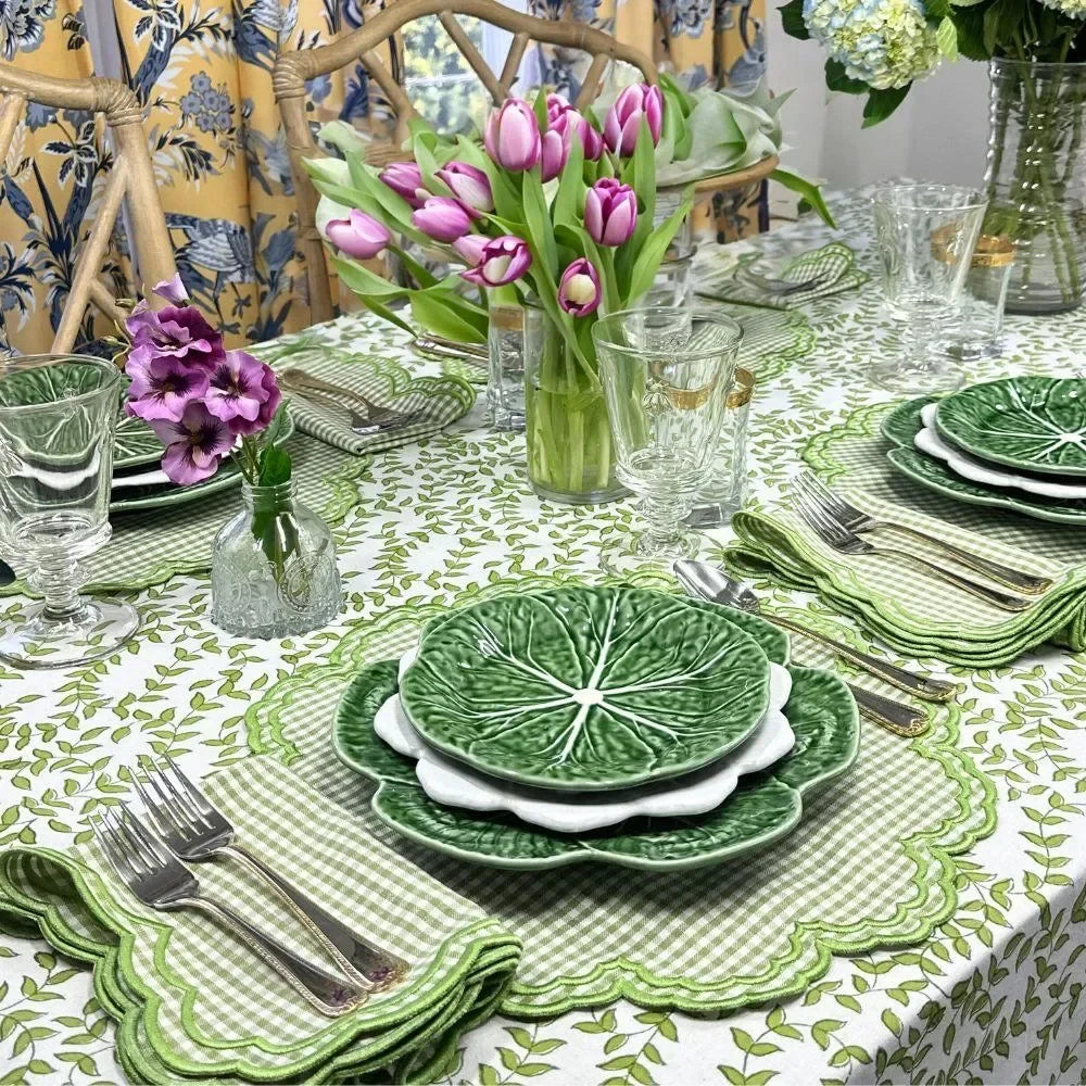 Green Leaves Cotton Tablecloth - The Mayfair Hall