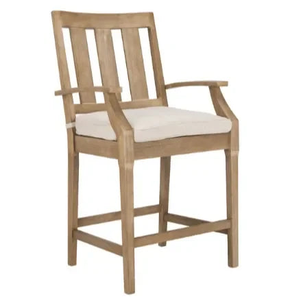 San Salvador Wood Counter Stool in Natural and White (Set of 2) - The Mayfair Hall