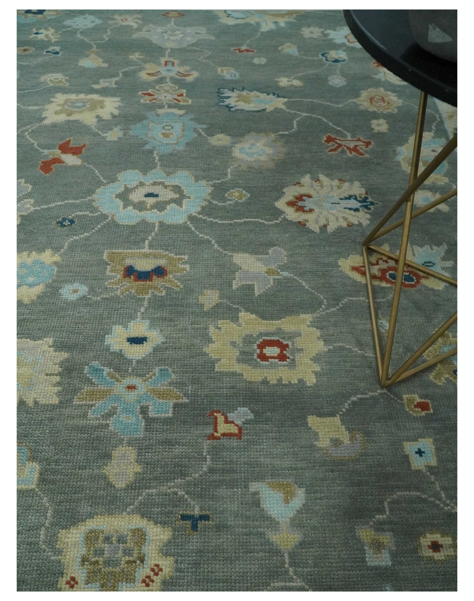 3x5, 4x6, 5x8, 6x9, 8x10 and 9x12 Hand Knotted Oushak Gray and Beige Traditional Antique Persian Wool Area Rug | NT25 - The Rug Decor