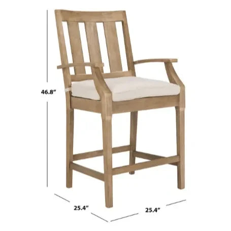 San Salvador Wood Counter Stool in Natural and White (Set of 2) - The Mayfair Hall