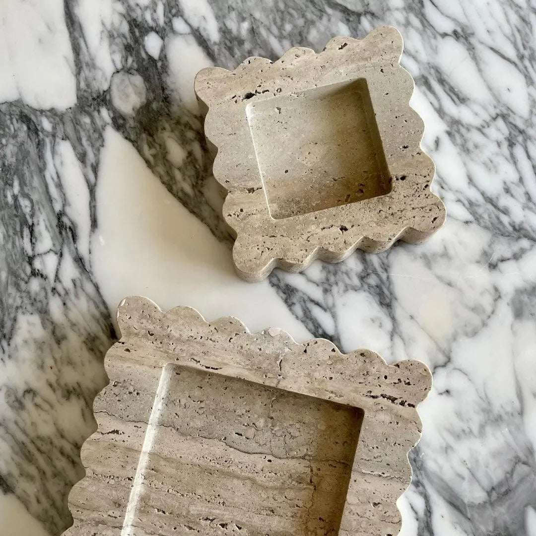Marble Mini Box in Travertine - The Mayfair Hall