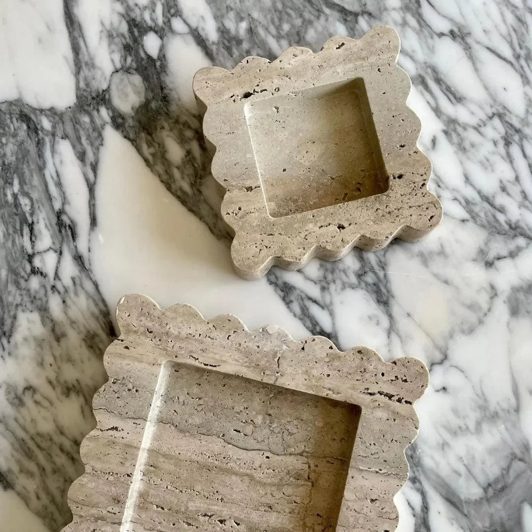 Marble Mini Box in Travertine - The Mayfair Hall
