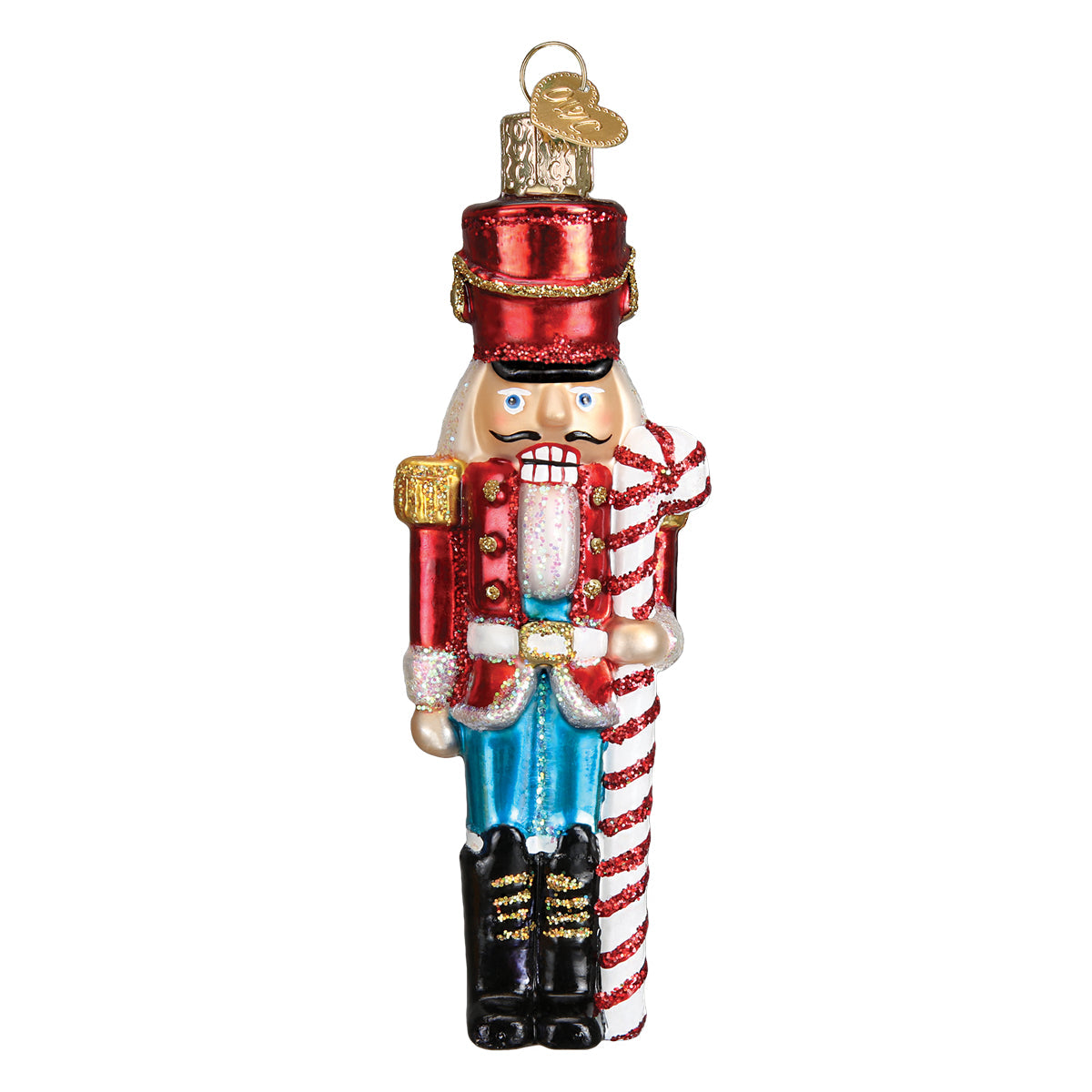 Peppermint Nutcracker Blown Glass Christmas Ornament by Old World Christmas