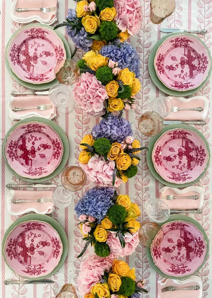 Linen Scalloped Square | Peony Pink