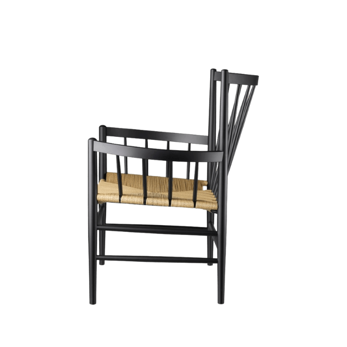 FDB Møbler J82 Lounge Chair, Jet Black Painted Beech
