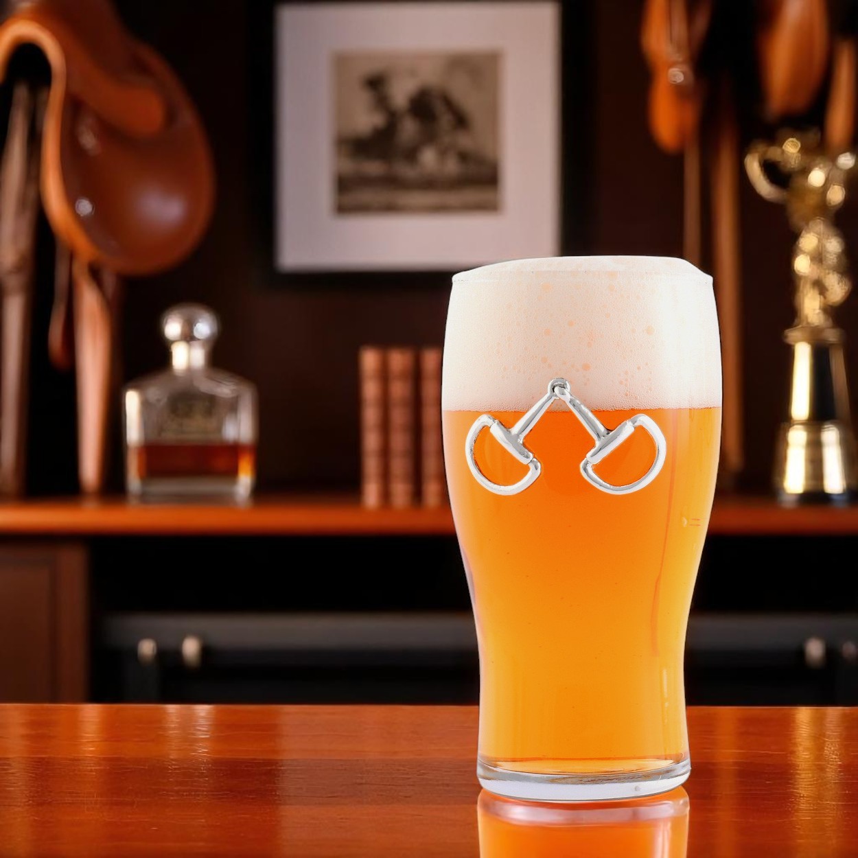 Equestrian Bit Beer Pint Glasses - Set of 4