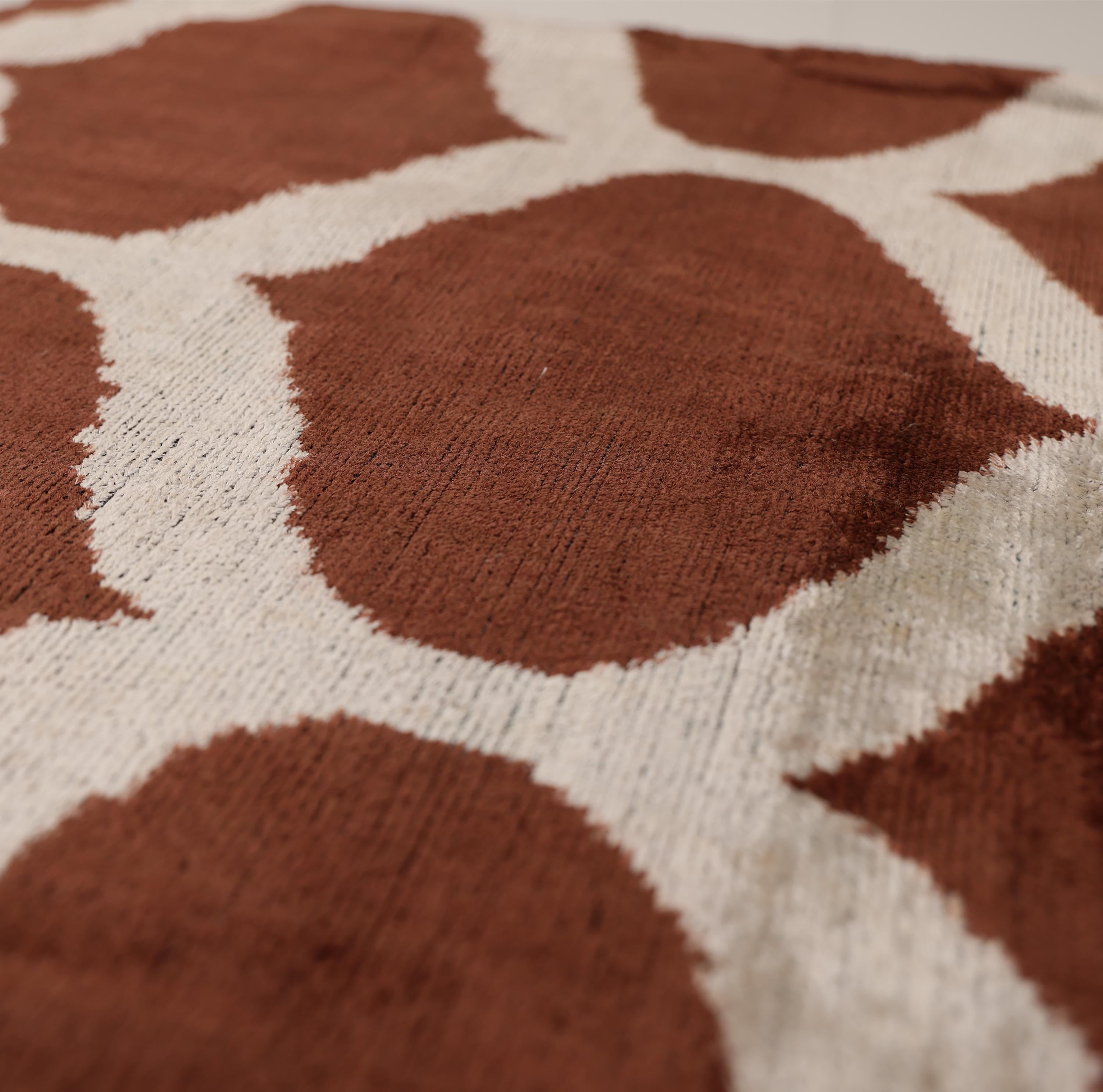 Handmade Brown Silk Velvet Pillow 20x20 – Geometric Modern Designer Cushion