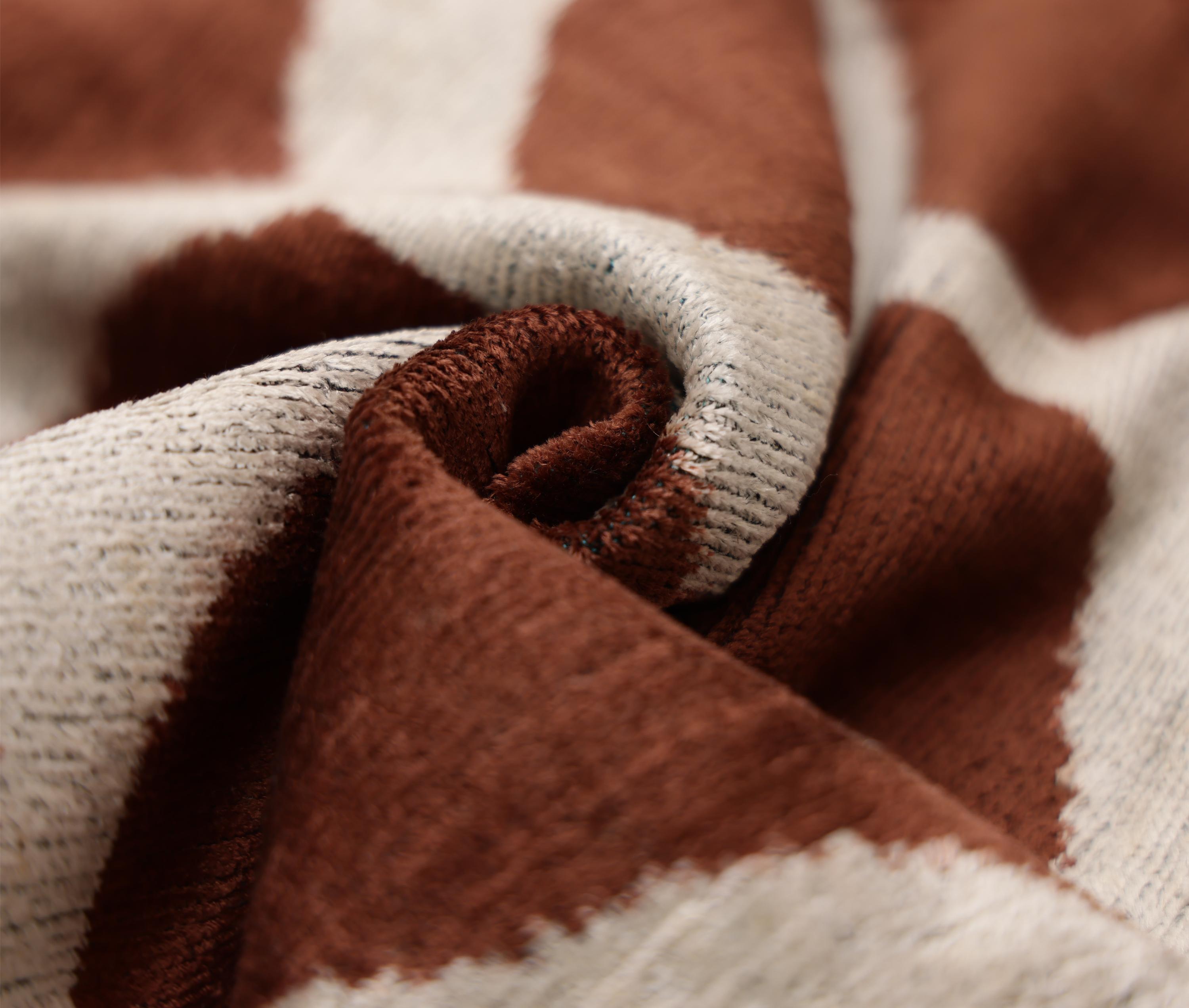 Handmade Brown Silk Velvet Pillow 20x20 – Geometric Modern Designer Cushion