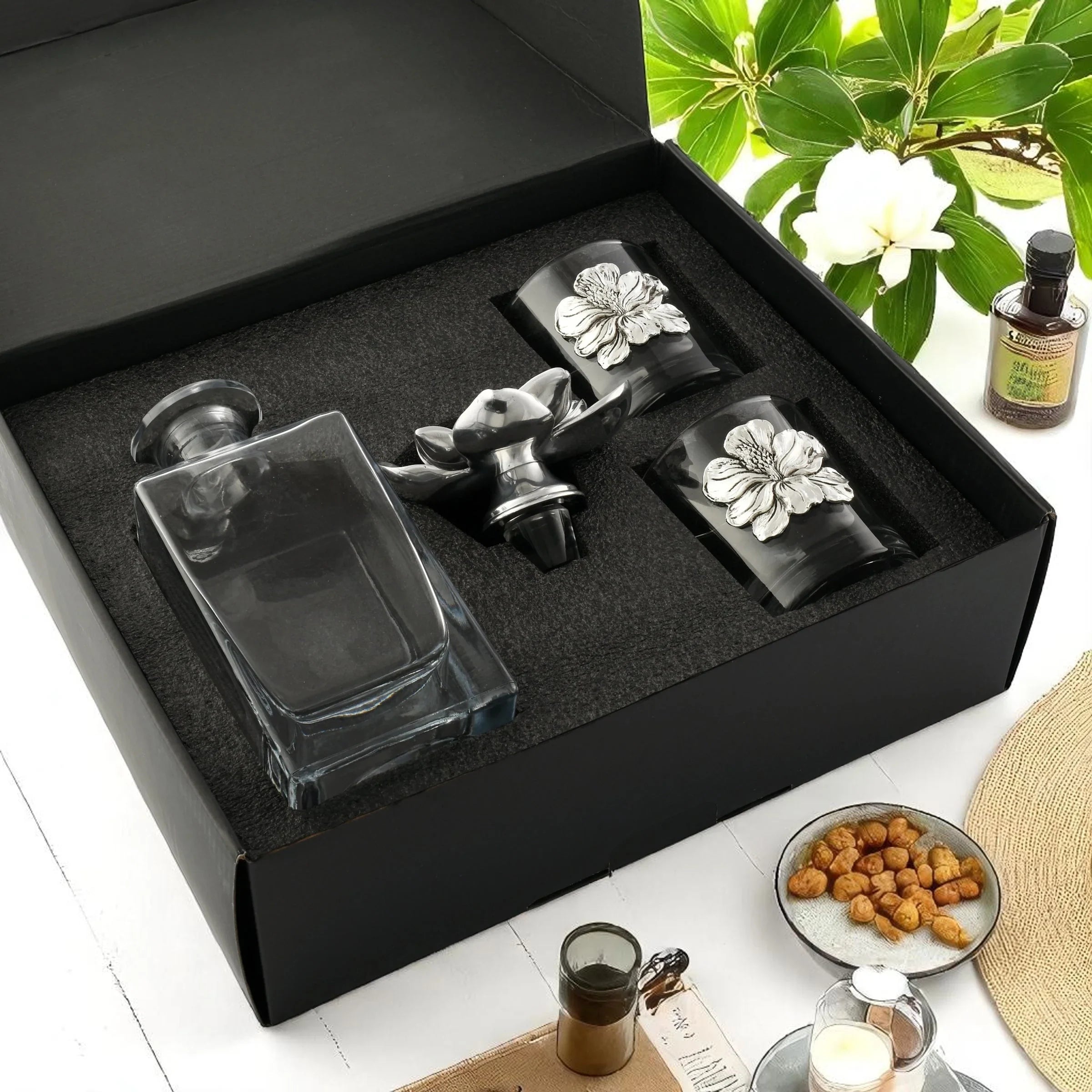 Magnolia Decanter Set with Glasses