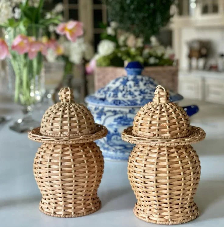 Round Wicker Jar