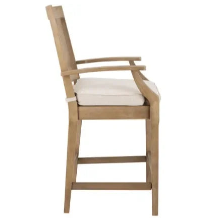 San Salvador Wood Counter Stool in Natural and White (Set of 2) - The Mayfair Hall