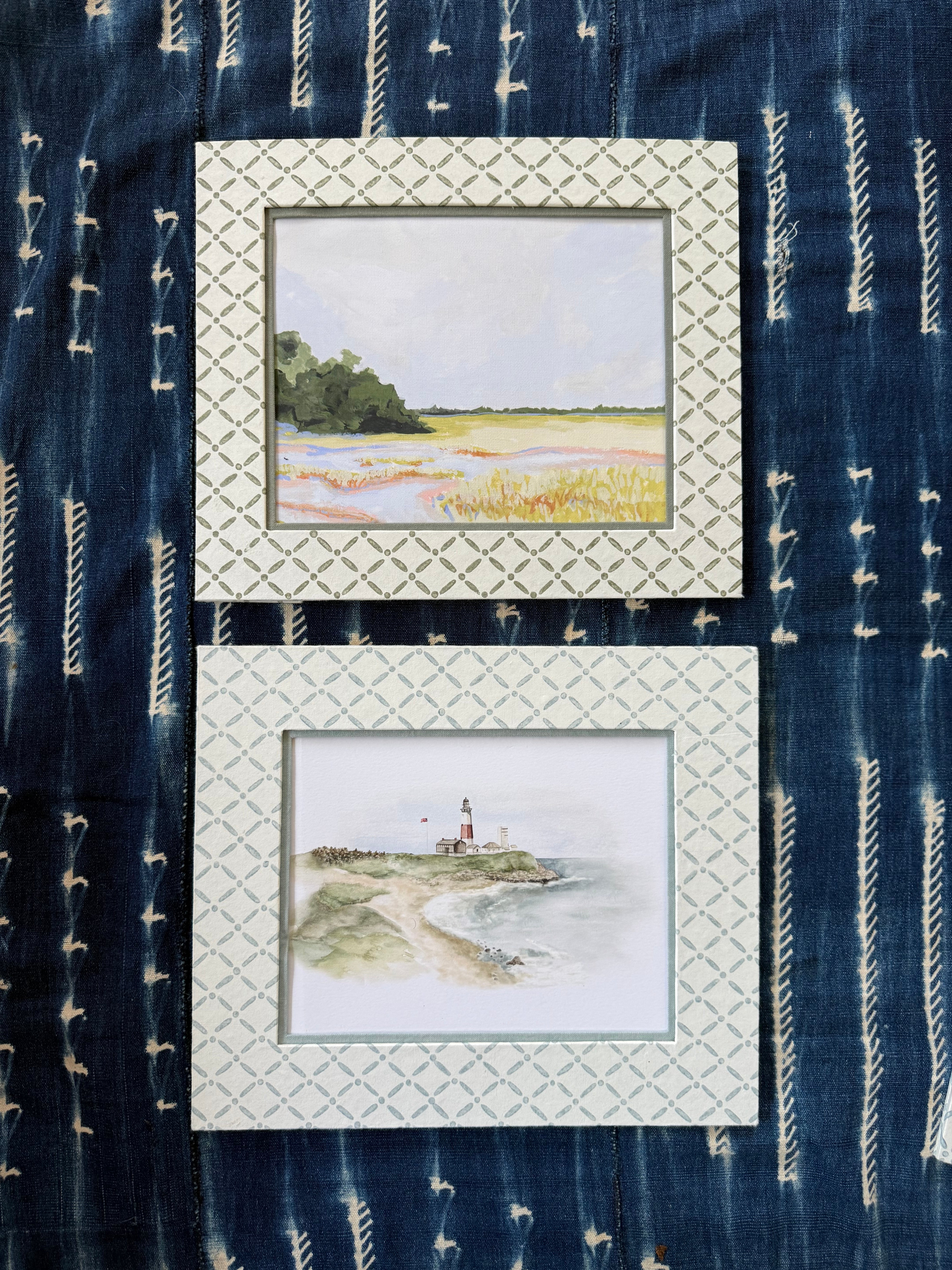 Block Printed Frame - Croix Green - 8x10