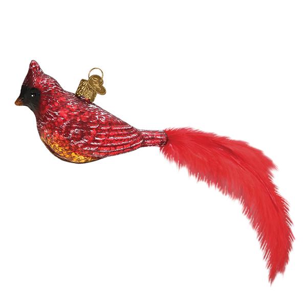 Vintage Cardinal Blown Glass Christmas Ornament by Old World Christmas