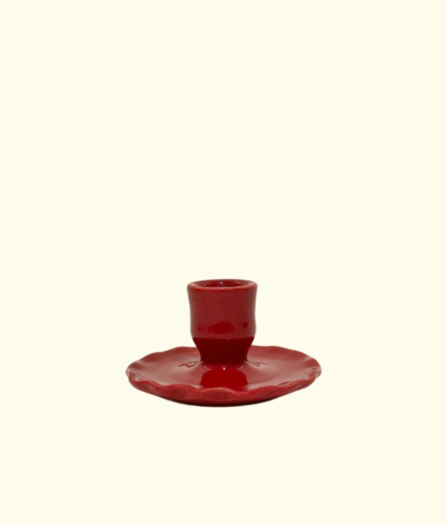 Frill Candleholder, Crimson
